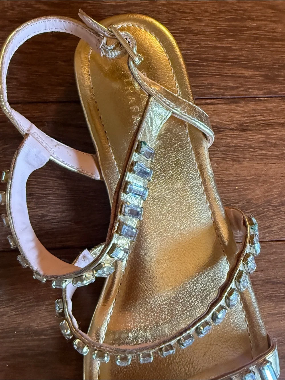 Zara Gold Embellished Strappy Sandals Size 36 - Picture 5 of 7